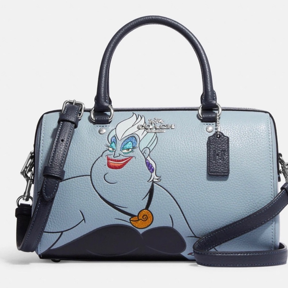 New Coach CC156 Disney X Coach Rowan Satchel In SV/Ice Blue Multi